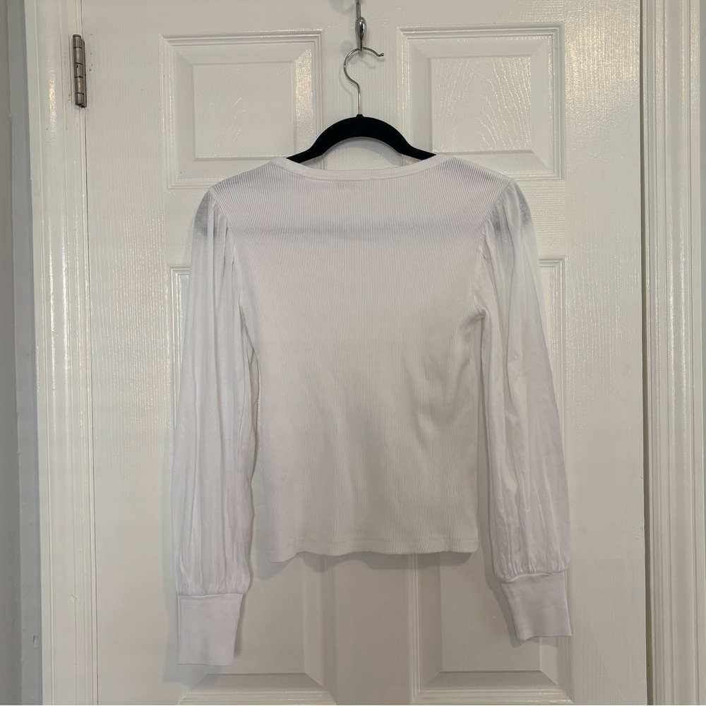 Madewell Ribbed Puff-Sleeve Top - Picture 8 of 9